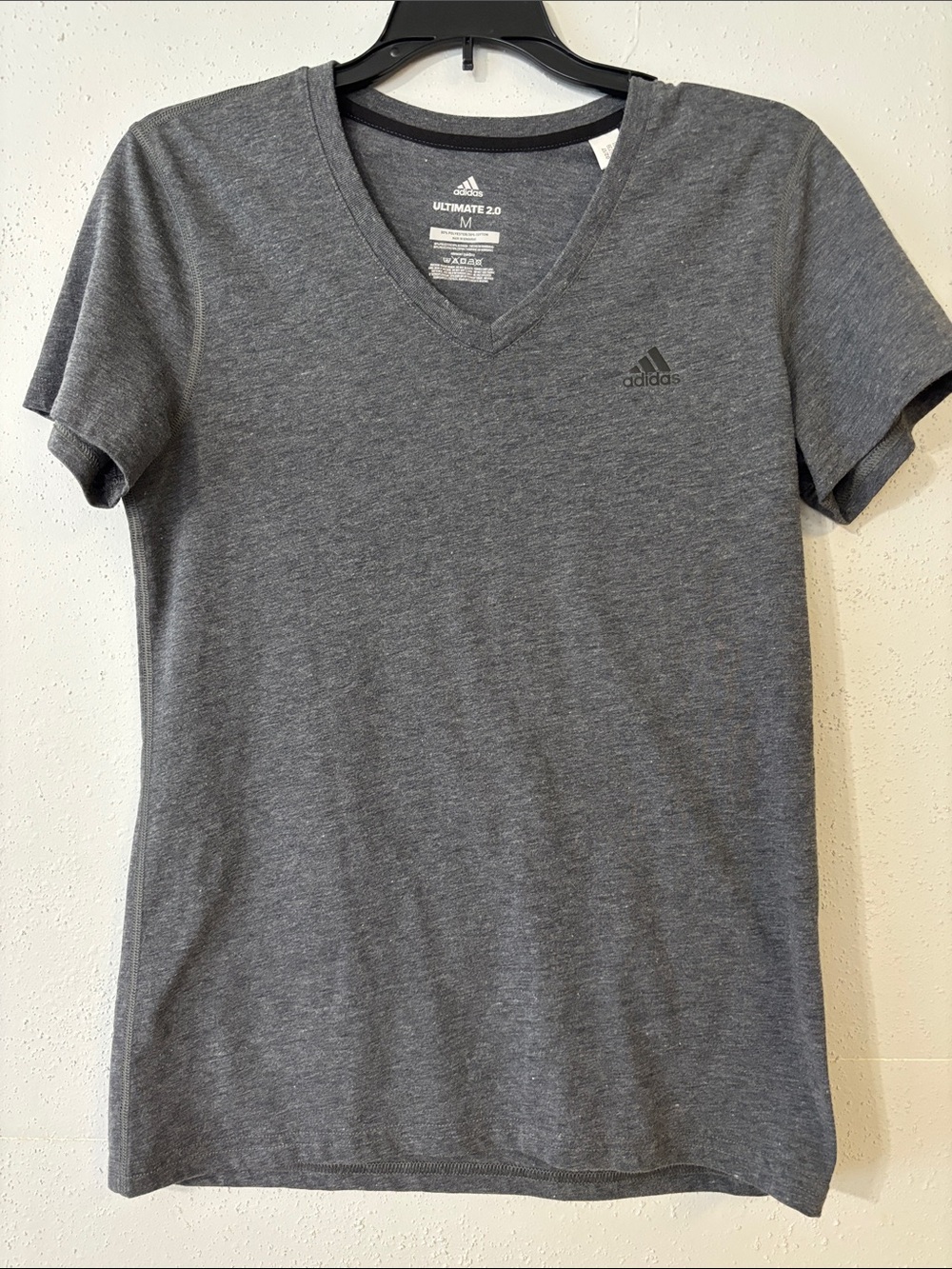 Adidas Climalite Heather Gray V-Neck Women's Tee size M